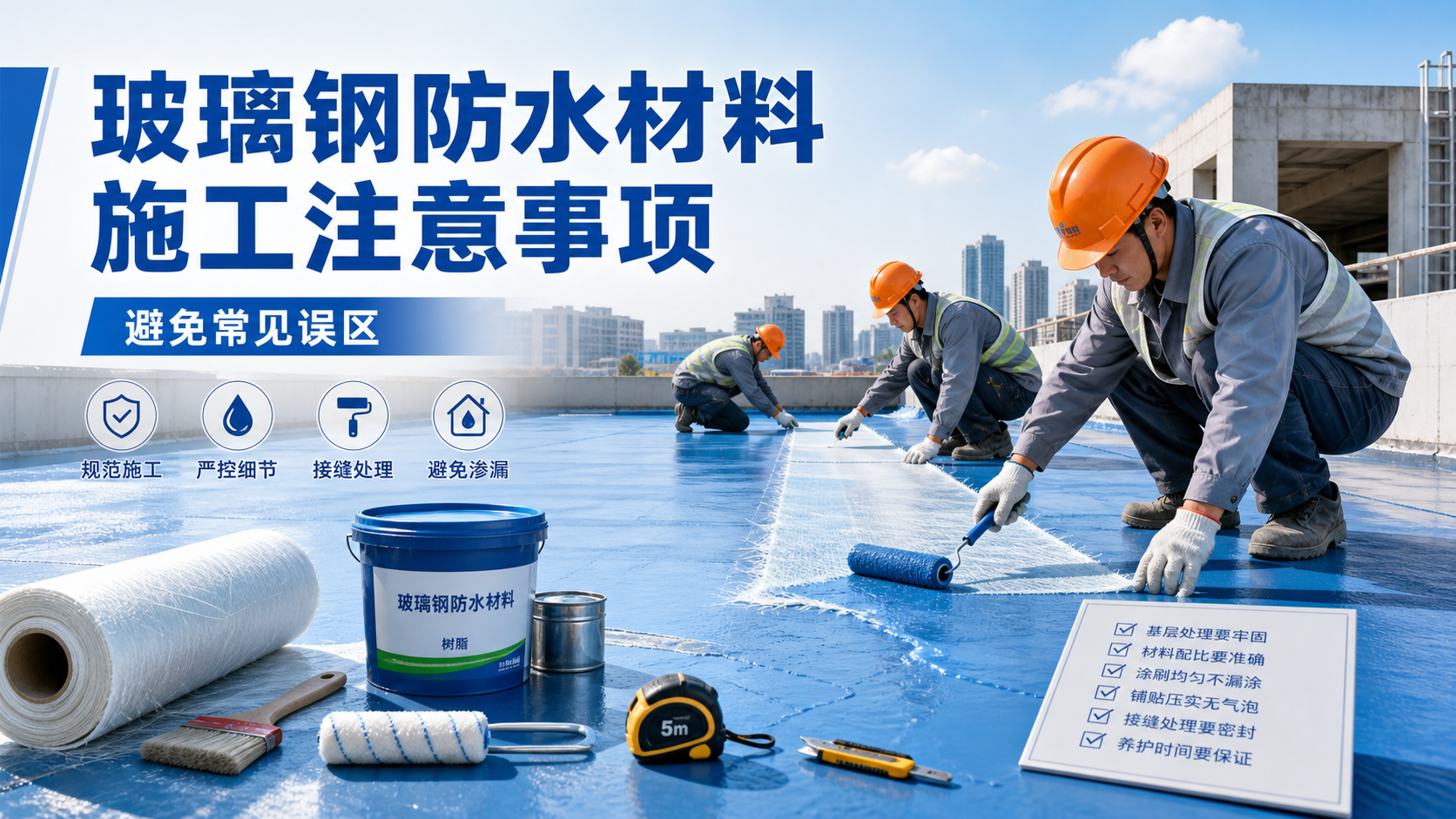 玻璃钢防水材料施工注意事项，避免常见误区 白银 版